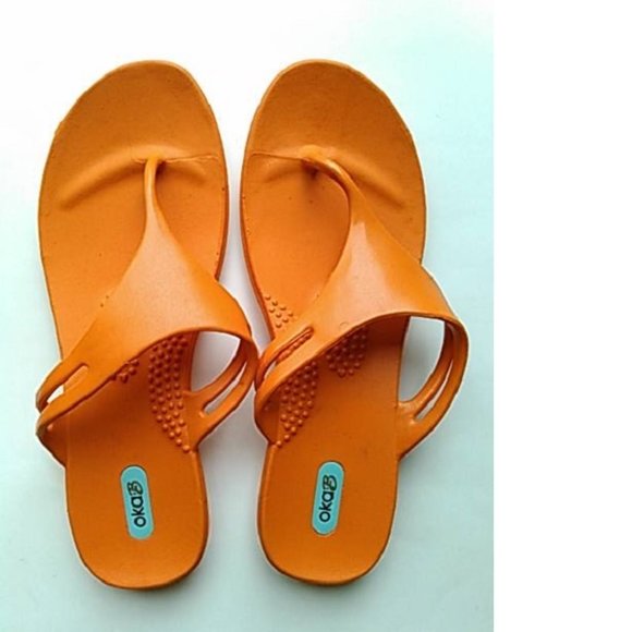 orange thong sandals